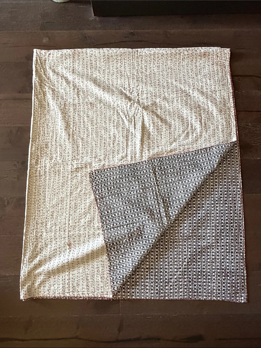Vintage Cotton Block Print Quilt